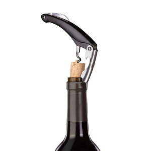 【VacuVin】バキュバン ウェイターズコルクスクリュー ダブルアクション 68514 ステンレス製 てこの原理 簡単抜栓 2段階ストッパー付き スムーズ 栓抜き・フォイルカッター機能付き スタイリ