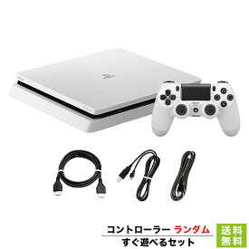 【PS4 ソフト プレゼントキャンペーン中】 PS4 グレイシャー・ホワイト 500GB (CUH-2100AB02) 本体 すぐ遊べるセット 純正 コントローラー ランダム【中古】