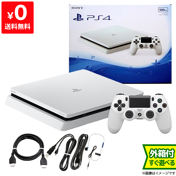 PS4 プレステ4 プレイステーション4 グレイシャー・ホワイト 500GB (CUH-2200AB02) 本体 完品 【中古】 | iimo  リユース店