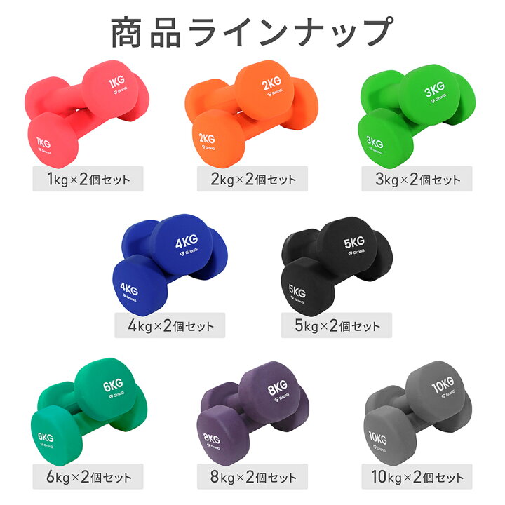 楽天市場】GronG(グロング) ダンベル 8kg 2個セット パープル : iimo 