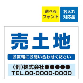 〔屋外用 看板 〕 不動産 売土地(青文字) 名入れ無料 長期利用可能