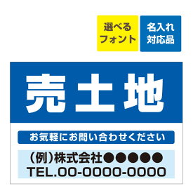 〔屋外用 看板〕 不動産 売土地(背景青) 名入れ無料 長期利用可能