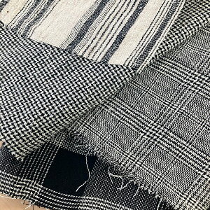 リネン シルク チェック 千鳥 大柄 格子 生地 40番手 普通地 全4柄 国産 150cm 広幅 CLASSIC SILK NEP LINEN ツイル 先染め トップ糸【50cm単位】〈品番OA35202-35211-35217-35237〉