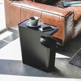 山崎実業 ゴミ箱 tower タワー ダストボックス＆サイドテーブル ブラック 3989 ｜ サイドテーブル ナイトテーブル ベッドサイド ごみ箱 リビング 部屋 寝室