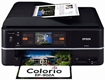 EPSON Colorio インクジェット複合機 EP-902A 有線・無線LAN標準搭載 タッチパネル液晶 前面二段給紙 6色染料インク