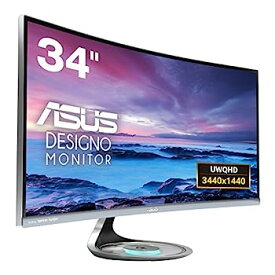 【中古】ASUS ディスプレイ 湾曲ウルトラワイド34型モニター(フリッカーフリー / 3440x1440 / Qi対応 / ブルーライト軽減 / DisplayPort, HDMI)MX34VQ