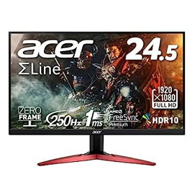 【中古】Acer ゲーミングモニター SigmaLine KG251QZbmiipx 24.5インチ VA 非光沢 フルHD 1ms(VRB)240Hz HDMI (250Hz DisplayPort/オーバークロック) AMD