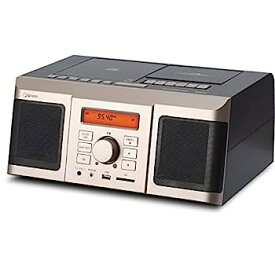 【中古】[山善] CDラジカセ レコーダーボックス 「CD/カセット/ラジオからUSB/SDに録音可能」 ワイドFM対応 目覚まし機能搭載 シャンパンゴールド QRB-35