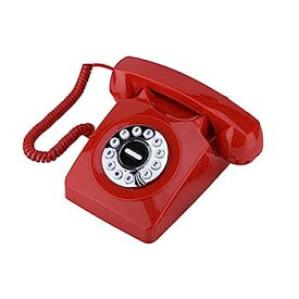 【中古】（非常に良い）固定電話 ヨーロッパ風 装飾電話機 レトロ電話 卓上電話機 有線電話 番号保存 ボタンダイヤル 簡単 古典的な装飾 おしゃれ 持ち運び便利 (1)