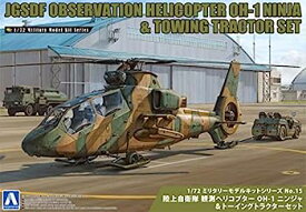 【中古】青島文化教材社 1/72 ミリタリーモデルキットシリーズ No.15 陸上自衛隊 観測ヘリコプター OH-1ニンジャ & トーイングトラクターセット プラモデ