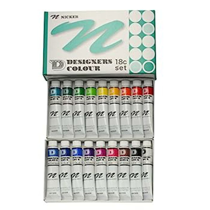 楽天市場】【中古】ニッカー 水彩絵具 デザイナースカラー 18色セット 