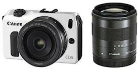【中古】Canon ミラーレス一眼カメラ EOS M ダブルレンズキット EF-M18-55mm F3.5-5.6 IS STM/EF-M22mm F2 STM付属 ホワイト EOSMWH-WLK