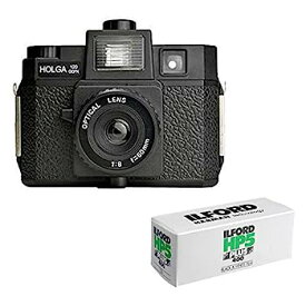 【中古】Holga 120GCFN ミディアムフォーマットフィルムカメラ Ilford HP5 Plus 白黒ネガフィルム付き (120ロールフィルム) バンドル