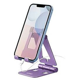 【中古】（非常に良い）スマホスタンド ホルダー 折り畳み -Aoviho- 携帯電話卓上スタンド タブレット携帯兼用 旅行用 角度調整可能 二箇所回転軸 大型 両手解放smartph