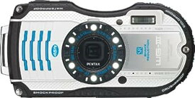 【中古】（非常に良い）PENTAX 防水デジタルカメラ PENTAX WG-3 ホワイトブルー 1cmマクロ マクロスタンド付属 LEDライト PENTAX WG-3WHBL 12725