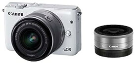 【中古】（非常に良い）Canon ミラーレス一眼カメラ EOS M10 ダブルレンズキット(ホワイト) EF-M15-45mm F3.5-6.3 IS STM EF-M22mm F2 STM 付属 EOSM10WH-WLK