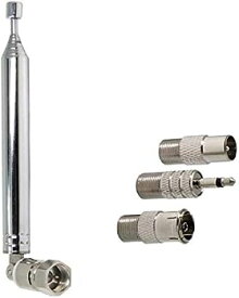 【中古】（非常に良い）FMアンテナ ラジオアンテナ 伸縮アンテナ 3種変換コネクタ付き 室内 高感度 10セクション ロッドアンテナ Tivoli Audio YAMAHA JVC SONY BOSE Pi
