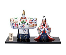 【中古】桃の節句 ひな人形 染錦 立雛(金襴松竹梅) 2327