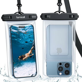 【水に浮く 押し易いサイドボタン】 2枚セット スマホ 防水 ケース お風呂 IPX8 Lamicall : 完全防水 海 プール 浮く ぼうすい アイフォン スマフォ すまほ アイホン 携帯 けいたい 顔認証 首かけ 水泳 潜水 iPhone 15 14 plus pro promax 13 mini 12 11 プロ マックス
