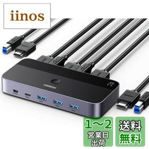yzUGREEN KVMؑ֊ 21o KVM ؂ւ 4K@60Hz HDMI KVMXCb` hCosv USB3.0 & USB C ؑ֊ L[{[h }EX j^[L USB ZN^[ AVZN^[