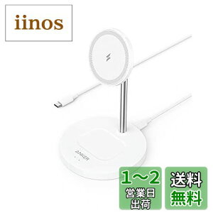 yzAnker PowerWave Magnetic 2-in-1 Stand Lite CX[d USB-CP[u t iPhone 15 / 14 / 13 V[Yp ő7.5Wo zCg