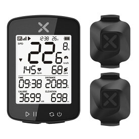 XOSS GPS サイクルコンピュータ スピード ケイデンスセンサーセット ワイヤレス Bluetooth ANT+対応（G+2，Vortex 2pcs）