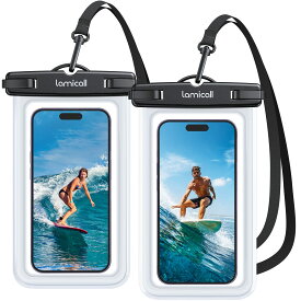 【2枚セット 完全防水】 Lamicall スマホ 防水 ケース 海 IPX8 : プール お風呂 水中撮影 スマホ防水ケース ぼうすい アイフォン スマフォ すまほ アイホン 携帯 けいたい 顔認証 首かけ 海水浴 水泳 潜水 温泉 iPhone 15 14 plus pro promax 13 mini 12 11 プロ マック