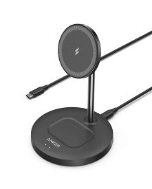 Anker PowerWave Magnetic 2-in-1 Stand Lite ワイヤレス充電器 USB-Cケーブル 付属 iPhone 15 / 14 / 13 シリーズ専用 最大7.5W出力 ブラック