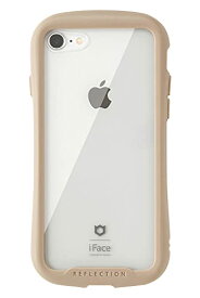 iFace Reflection iPhone SE(第3世代/第2世代)/8/7 ケース クリア 強化ガラス (ベージュ)【アイフォンカバー 透明 耐衝撃 米国MIL規格取得 ストラップホール付き】