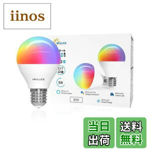 yzORALUCE X}[g LEDd E17 40W F X}[gCg }`J[ 1600FRGB F`dF Alexa/Google HomeΉ nusv u 戵t 2 LDA5F-E17/2P