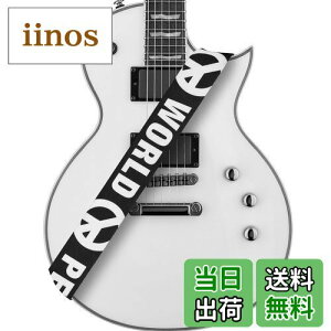 yz[Amumu] World Peace Guitar Strap adjustable for Acoustic, Electric, Bass Guitars with 3 pick holders - Black