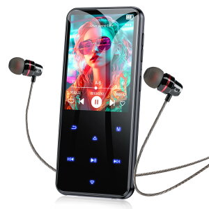 u2024Vov MP3v[[ AGPTEK Bluetooth5.3 64GB 2.4"XN[ Xs[J[ HiFi yv[[ 500mAhobe[ TFJ[hΉ 128GB܂Ŋg\ FMWI ^ Line-in@\ RpN