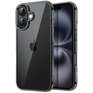 yzJETech iPhone 16 Plus 6.7C`p P[X ΂݂Ȃ Ռz op[Jo[ h~ NAobN (ubN)