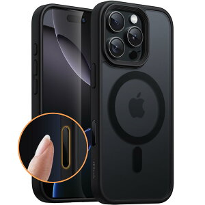 yzJETech iPhone 16 Pro 6.3C`p }Olbg P[X JRg[Lv`{^ MagSafeɑΉ ̃}bgw ^ ϏՌ Jo[ (ubN`^jE)