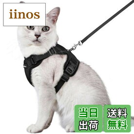 【送料無料】Rabbitgoo 猫 ハーネス リード セット 抜けない 猫用ハーネス ソフト軽量 犬猫兼用 超小型犬 小型犬 散歩 災害避難 はーねす りーど 足を上げず装着完成 サイズ調節可 夜反射 通気メッシュ 咳込み防止 胴輪 紐 ひも（ブラック Mサイズ）