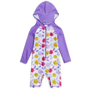 yz xr[  bVK[h UPF50+ UVJbg ̎q s[X t[ht FFPurple Flower 2ATCYF12-18 Months