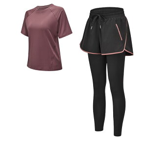 【送料無料】 レディース ヨガパンツ ジョガーパンツ レギンス ハイウエスト|ポケット付き 通気速乾 ストレッチ|美脚 トレーニング フィットネス ジム スポーツウェア 色:黒*ローズ 上