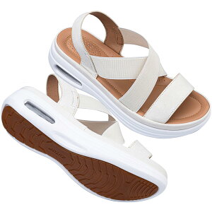 【送料無料】 サンダル レディース 歩きやすい ゴムバンド 厚底 スポーツサンダル エアクッション クロスベルト 夏 疲れない 軽量 痛くない オフィスサンダル スリッポン ウォーキング ウェ