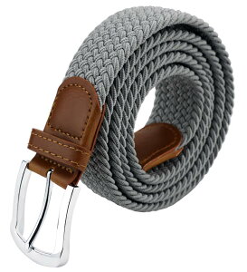 【送料無料】 ベルト メンズ カジュアル おおきいサイズ メンズベルト ゴムベルト メッシュベルト belt おしゃれ 父の日 クリスマス プレゼント 7色展開 色:グレー、サイズ:130