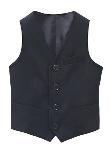 【送料無料】 キッズ ベスト フォーマル 子供服 スーツ 男の子 紳士服 Vネック ボーイズ ジュニア 結婚式 入学式 七五三 入園 卒業式 ベビー服 男児 洋服 色:ブラック、サイズ:160