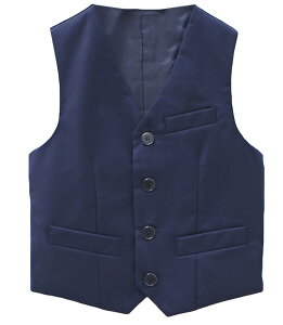 【送料無料】 キッズ ベスト フォーマル 子供服 スーツ 男の子 紳士服 Vネック ボーイズ ジュニア 結婚式 入学式 七五三 入園 卒業式 ベビー服 男児 洋服 色:ネイビー、サイズ:130