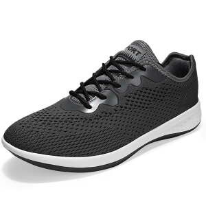 【送料無料】 超軽量 シューズ メンズ スニーカー お洒落 ランニングシューズ 滑り止め ウォーキングシューズ 通学 通勤 靴 履き心地 快適 色:グレー、サイズ:28.5 cm