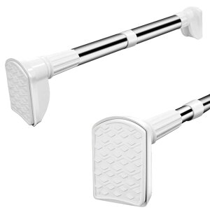 【送料無料】Sunto 強力突っ張り棒 つっぱり棒 ステンレス 強い負荷 伸縮棒 幅50-280cm 滑り止め ドリル不要 クローゼットロッド カーテンロッド 洗濯干し 布団干し 物干し竿 室内 屋外 色:銀,