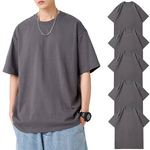 【送料無料】Hisitosa インナーシャツ5枚組 綿100% 8 オンス 中厚手 Tシャツ メンズ 半袖 セット 柔らかい 快適 肌着 丸首 防菌防臭 シャツ 下着 無地 複数色選び 男女兼用 春 夏 秋 冬 色:5枚組-