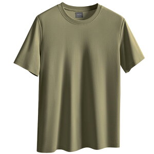 【送料無料】Hisitosa tシャツ メンズ 半袖 夏用 涼しい トレーニングウェア 無地 接触冷感 ジムtシャツ ストレッチ 吸汗速乾 インナー 肌着 汗染み防止 抗菌防臭 夏服 色:グリーン、サイズ:4