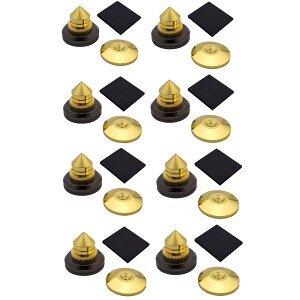 【送料無料】GeeSo 金属 製 金メッキ インシュレーター スパイク 受け インシュレーター 8個 セット 音質 スピーカー オーディオ 向上 改善 色:金、サイズ:Medium