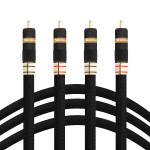 【送料無料】Monosaudio RCAオーディオケーブル HiFiRCAオス-RCAオス ステレオ変換ケーブル OFCオーディオ信号ケーブル コード 24k金メッキ 純銅コネクタ ナイロン編組 HiFi音質 アンプ、CDプレーヤー