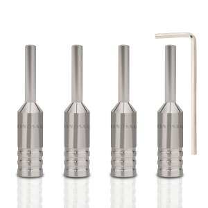 【送料無料】Monosaudio 4個 スピーカーバナナプラグ バナナプラグ 色:ロジウムメッキ