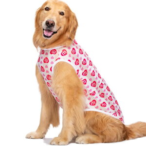 【送料無料】KUVEELA PET 犬服 犬 犬の服 服 夏 春 夏服 ドッグウェア Tシャツ お出掛け お散歩 日焼き防ぐ 脱毛保護 通気性 おしゃれ 大型犬 中型犬 色:(メッシュ)ハート、サイズ:2L