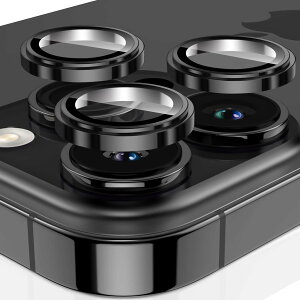 【送料無料】LanQii カメラカバー iPhone 15 Pro対応/iPhone 15 Pro Max 対応レンズカバー カメラフィルム レンズ保護フィルム 強化ガラス+アルミリング ガイド枠付き 9H硬度 二重保護 全面保護 衝撃吸